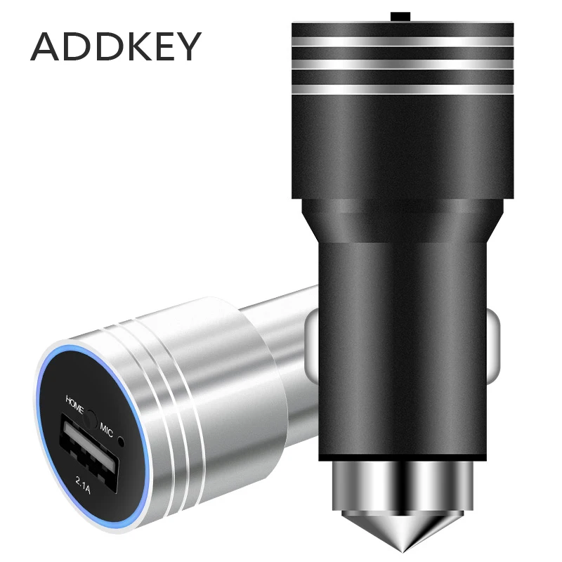 ADDKEY Bluetooth Car Charger Hands Free Call with MIC FM Transmitter
