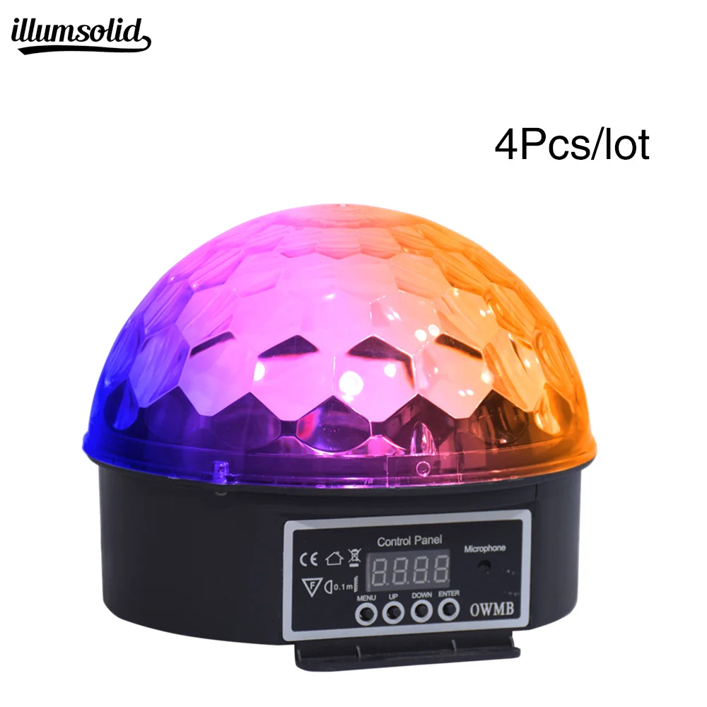 

RGB Crystal Magic Ball Disco DJ Effect Light Rotating Strobe Stage Light 4Pcs/lot