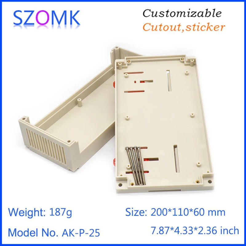 szomk plastic din rail enclosure PLC plastic electronics instrument housing din rail device box (14)