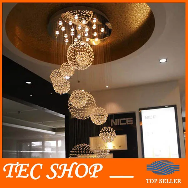 

JH Modern Luxury Villa Duplex Staircase Hall Crystal Chandelier Hotel Restaurant Hall Ball Crystal Chandelier Engineering Light