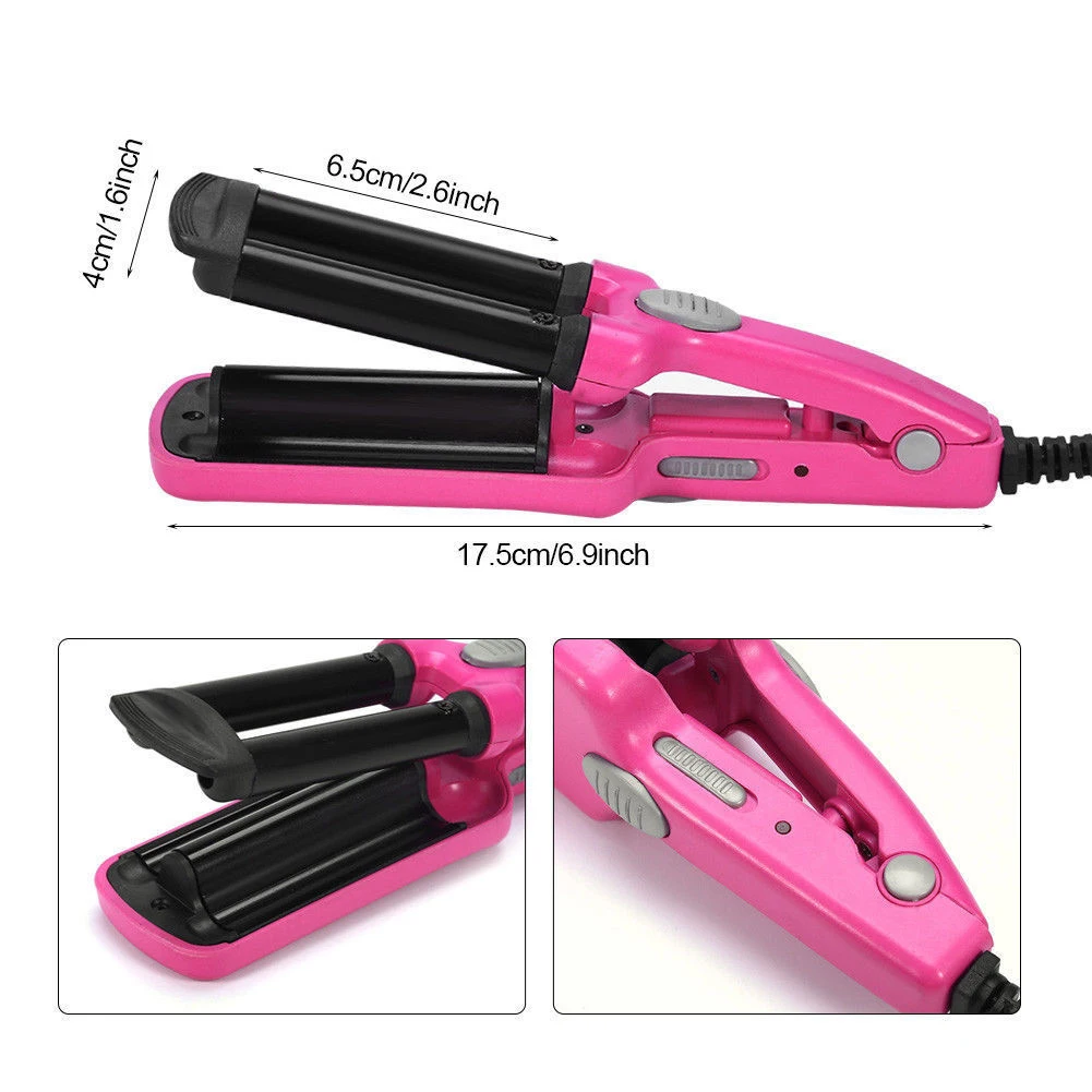 Новые профессиональные гофрированные щипцы для завивки волос утюжок Электрический стайлер пульсация бигуди-коклюшки инструменты для завивки волос - Цвет: Rose red (EU Plug)