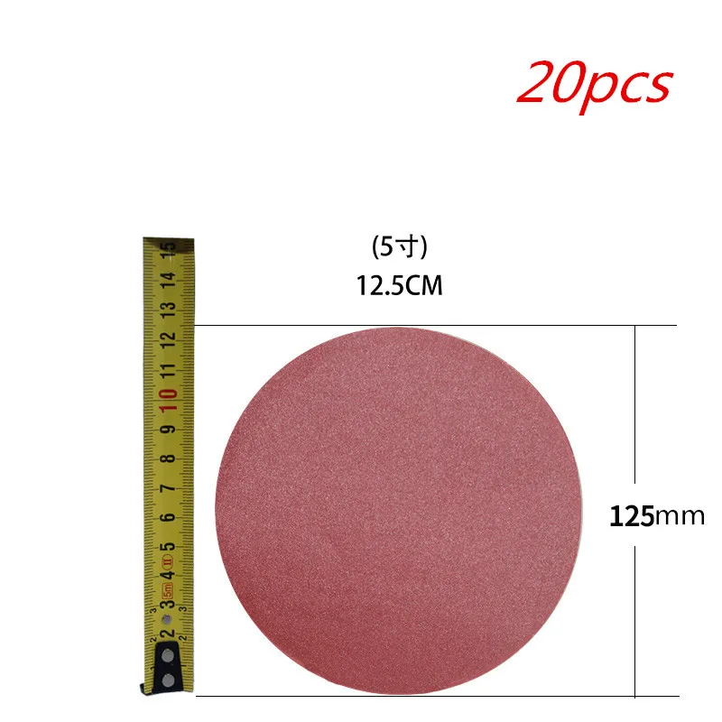 Высокое качество 20pcs125mm5 дюймов наждачная бумага круглой формы лоток песок бумага песок 60-1000 крюк кольцо шлифовальный станок Пан