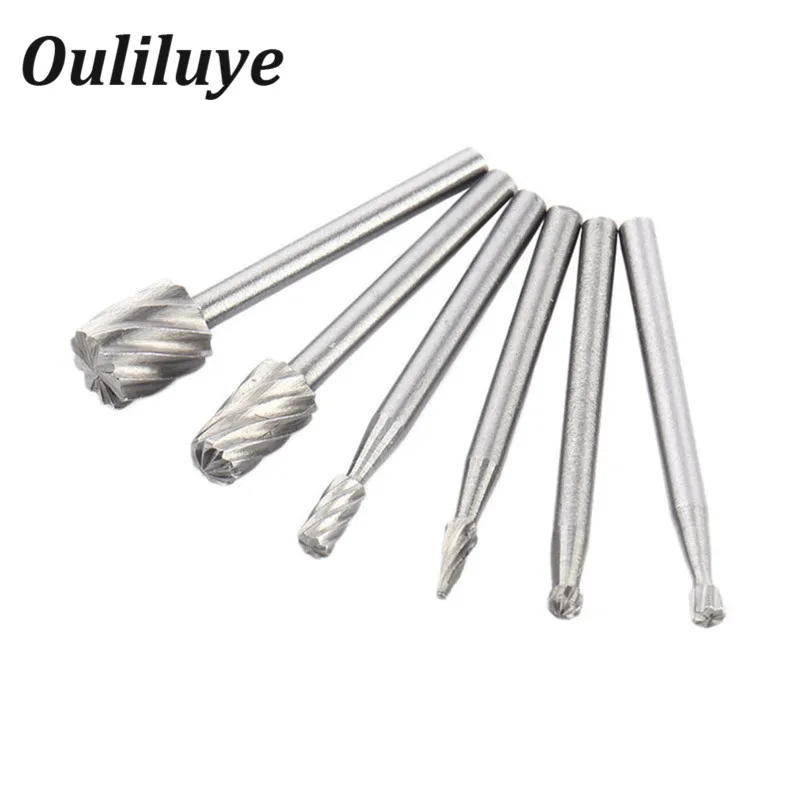 

6PCS HSS Mini Multi Drill Bits Wood Rotary Burrs Milling Cutter Set for Woodworking Carving for Dremel Accessories Rotary Tools