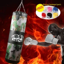 100 см высокое качество холст MMA kick Boxing пробивая сумка красная сверхмощная сумка Муай Тай тренировочная Боевая Песочная сумка пустые пробиваемые сумки