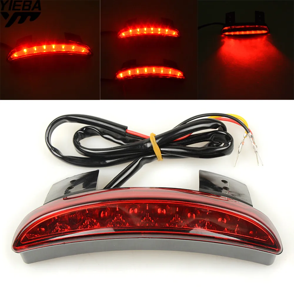 Красный/дым рубленый край мотоцикла 8 LED красный стоп ходовой тормоз задний