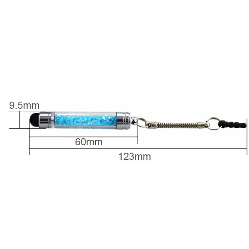 N-KTPS-0009_2_JONSNOW Touch Pen Crystal Diamond Dust Stylus Touch Pen with 3.5 mm Headset Jack Dustproof Cap for iPad Smartphone Tablet PC