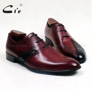 

cie round toe wine black mixed colors patches shoe100%genuine calf leather outsole blake craft leather breathable men shoe ox514