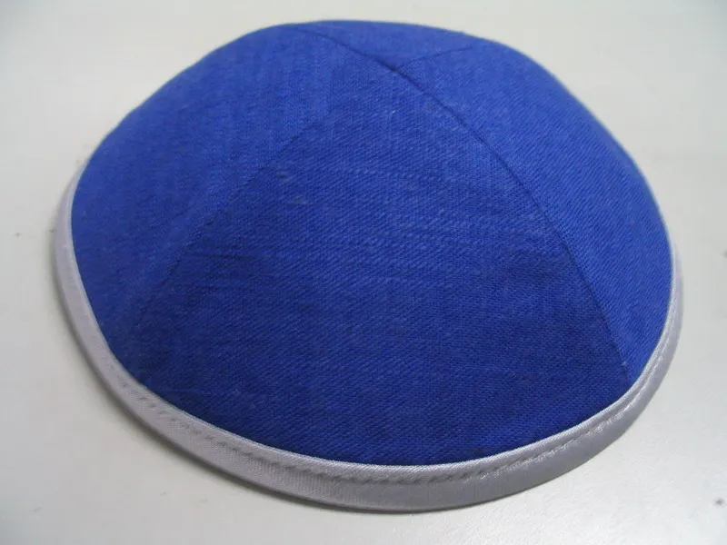 Льняная атласная сырая шелковая Роскошная еврейская кипа YARMULKE KIPPOT - Цвет: BLACK