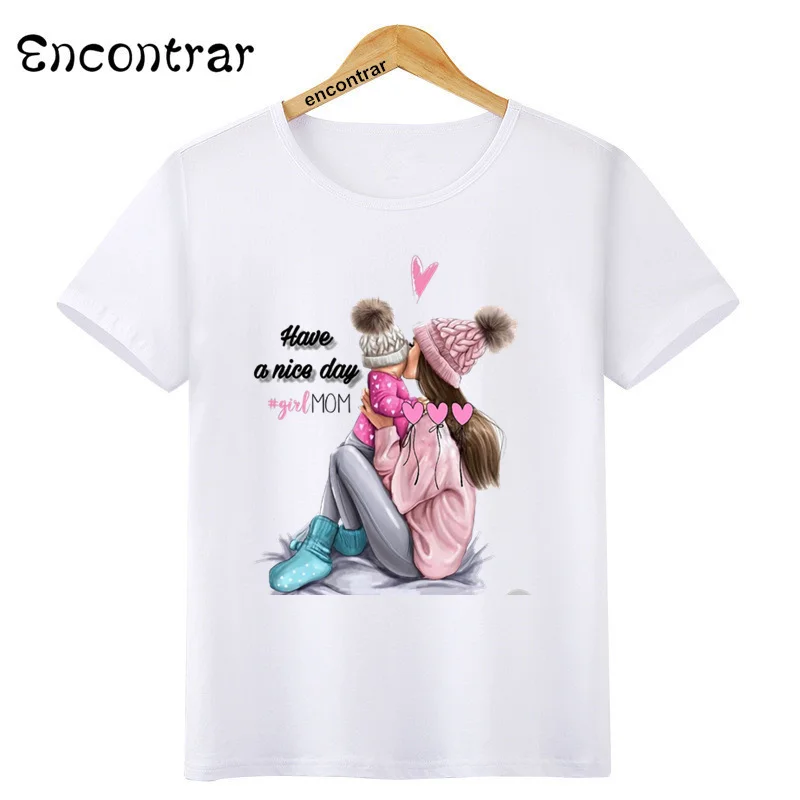 Детская футболка с круглым вырезом и надписью «Mother's day», летние футболки с принтом «Super Mom», Детские футболки для девочек и мам, одежда для мальчиков и девочек, ooo3093