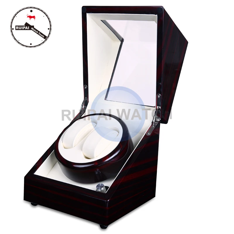 2+0 Wooden Paiting High Light Ivory Leather lining Watch Winder, 2 Borders 5 Modes Watch Winder borders