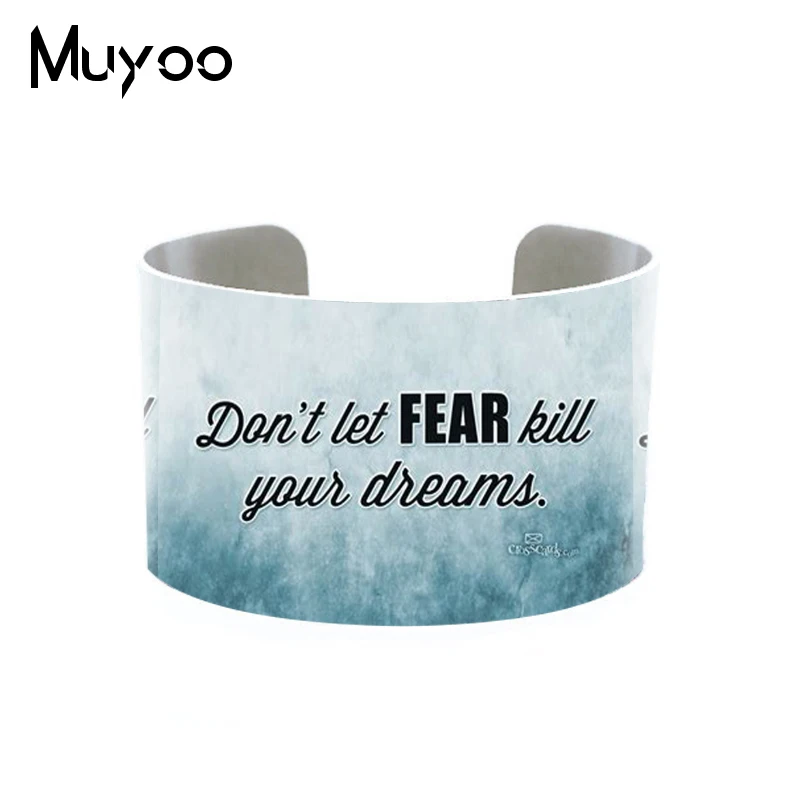 

New Fashion Dont Let Fear Kill Your Dreams Queto Bracelet Silver Adjustable Bangle The Bible Words Jewelry Bangles Gifts