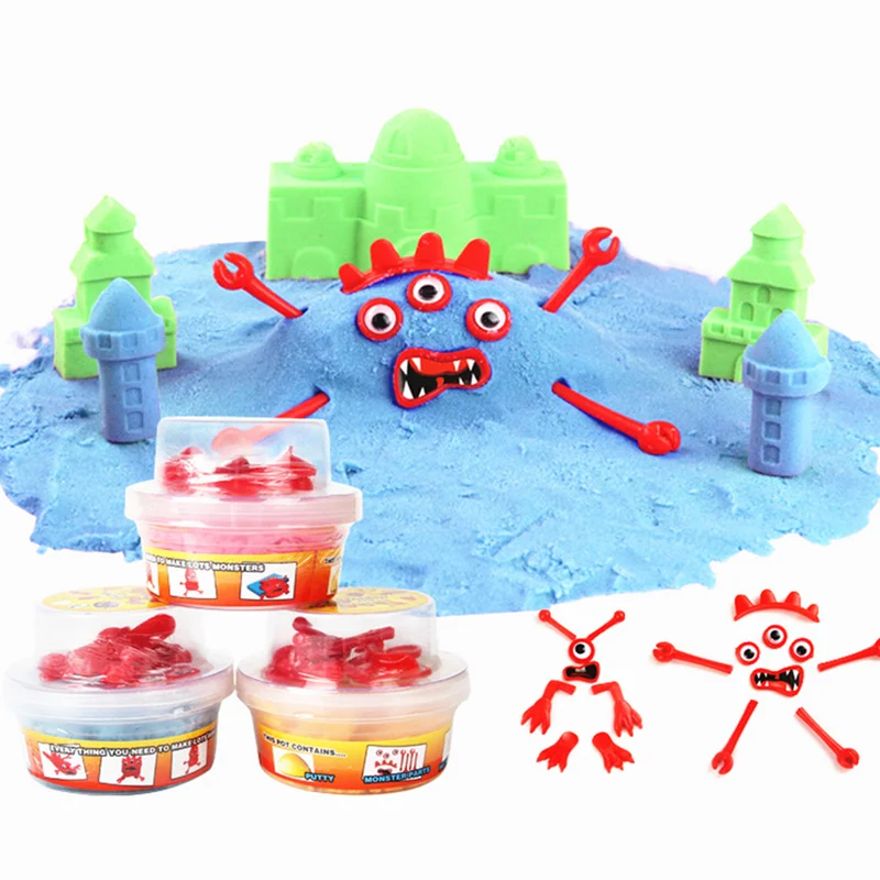

120g DIY Monster Dynamic Space Sand 6 Color Magic Sand Slime Fluffy Educational Colored Indoor Arena Air Sand Toys Tool Kit kids