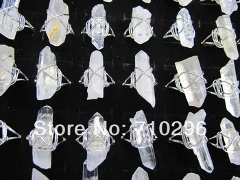 

Wholesale Natural Clear Quartz Ring,Gem Stone Ring ,Rock cryatal point Ring 5pcs/lot