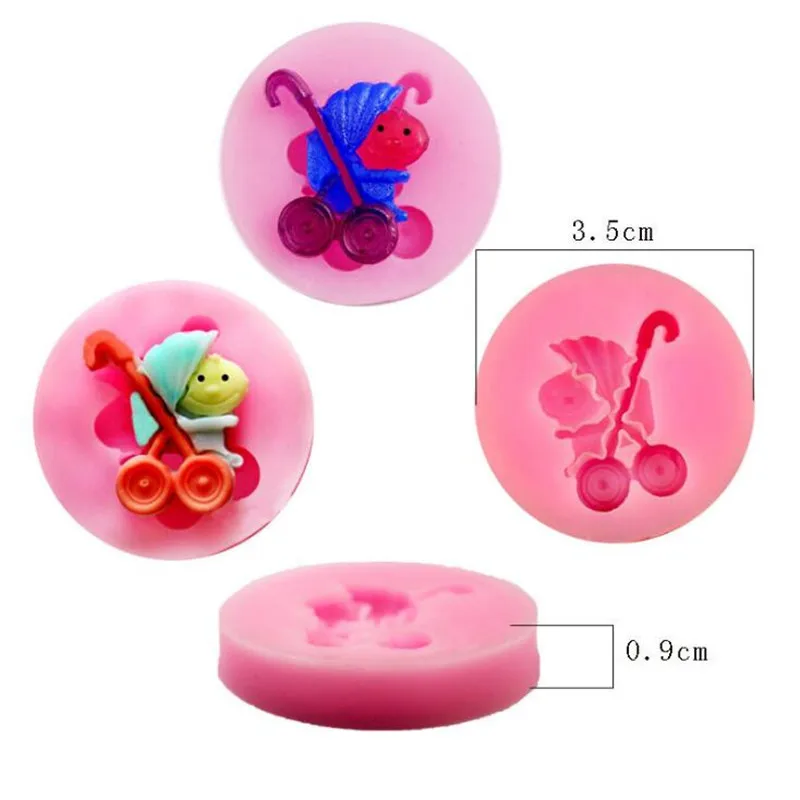 

Delfenfen 1PC DIY Baby carriage Silicone Fondant Mold Baking Forms Soap Mold Sugarcraft Cake Decoration Tools chocolate mould