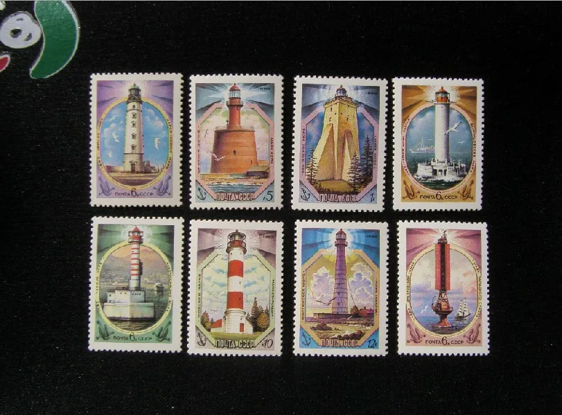 

[Free shipping] New Soviet postage stampin 1982 and 1983  non postmark! stamps collections about lighthouse  8 piece/bag
