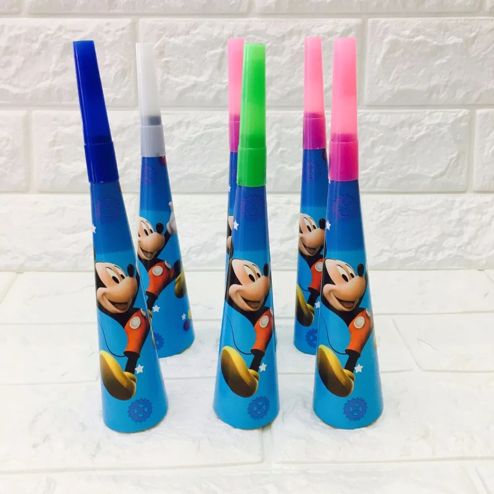

6PCS/LOT MICKEY MOUSE HORNS MICKEY TRUMPETS KIDS BIRTHDAY PARTY DECORATION PARTY NOISE MAKER HAPPY BIRTHDAY PARTY SUPPLIES