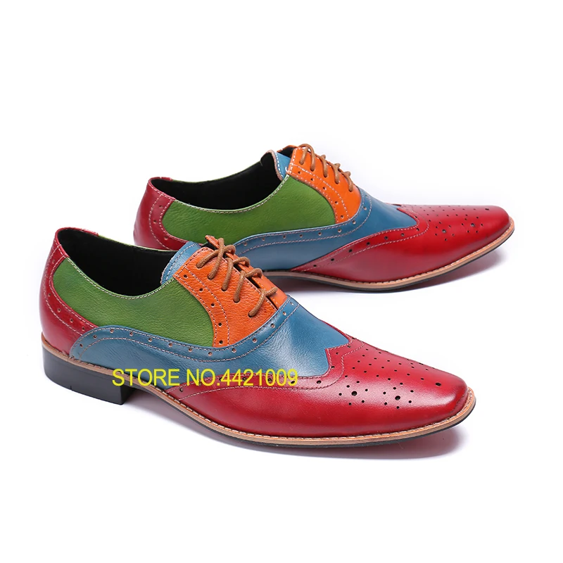 

Retro 2018 Genuine Leather Mens Dress Shoes High Quality Oxford Shoes For Men Lace-Up Business Men Shoes Men Wedding Shoes