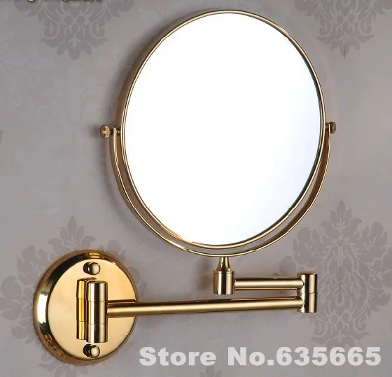 

Antique Gold Double Side 8 Bath Mirror Shave Makeup Extend Arm 3x Magnifying Espelho Do Banheiro Bathroom Sanitary Accessories