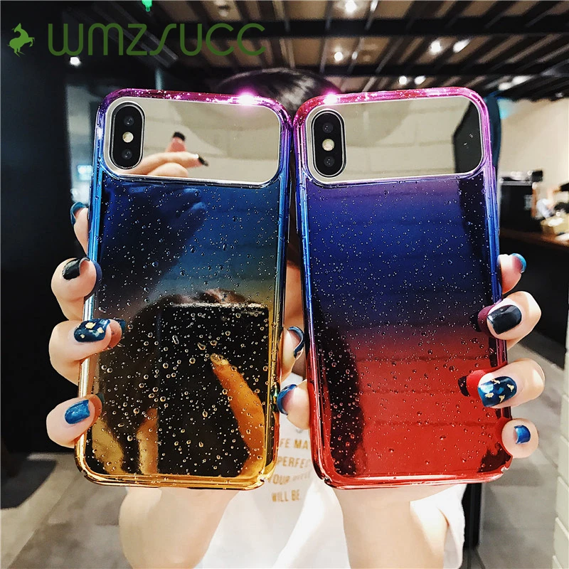 WMZSUCC Glossy PC Hard Mirror Design Water Drops Fitted Phone Case Back Cover for iPhone X 8 Plus 7 6 6s Wholesale |