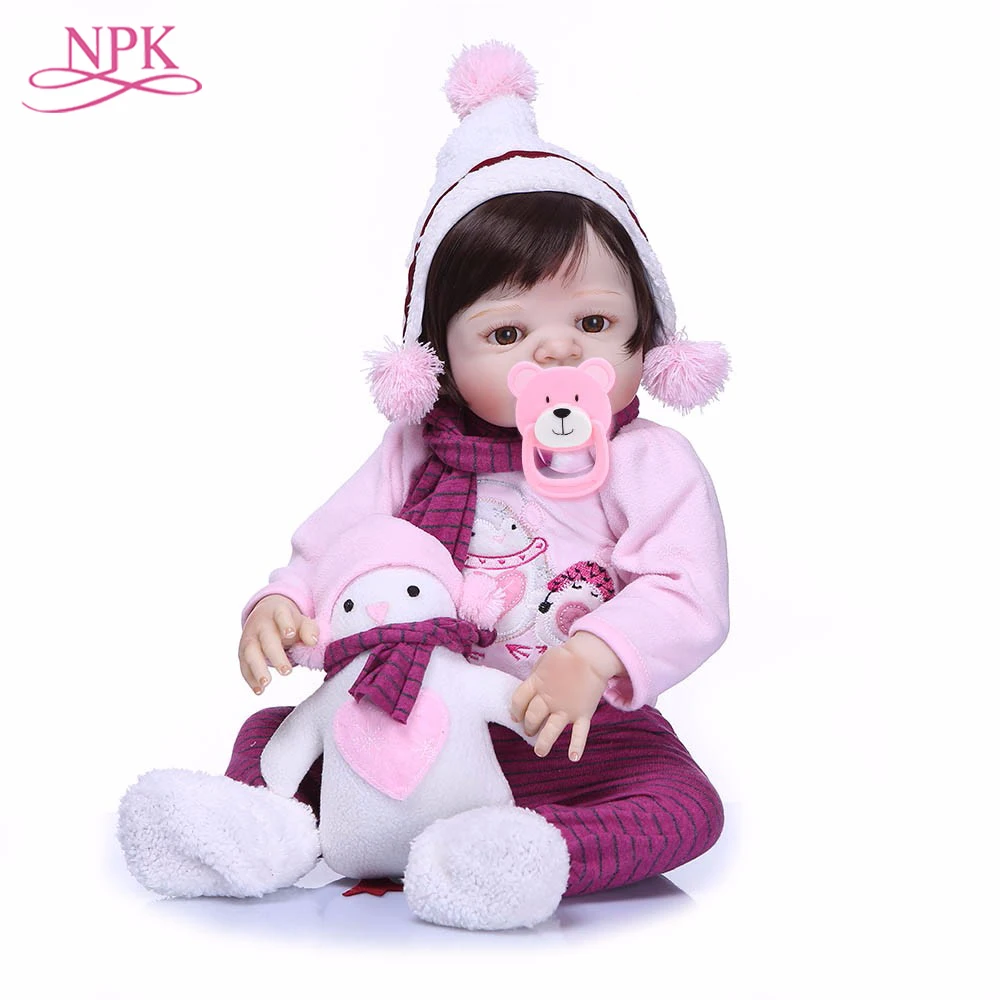 

NPK 22inch 55cm full Silicone Reborn Baby Doll Toys 24inch Vinyl Princess Toddler Girl Babies Doll High Quality Christmas Gift