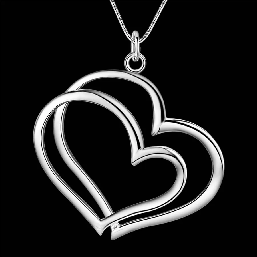 

925 New wholesale silver color high quality jewelry fashion noble Women classic love lady wedding necklace jewelry p108