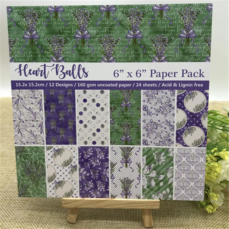 

24 Sheets HEART BALLS Scrapbooking Pads Paper Origami Art Background Paper Card Making DIY Paper Craft