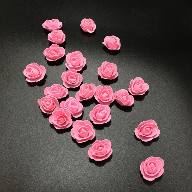 JAROWN Simulation 3.5cm PE Rose Foam Flower Head DIY Bear Accessories Wedding Candy Gift Box Garland Decoration Fake Flowers (30)