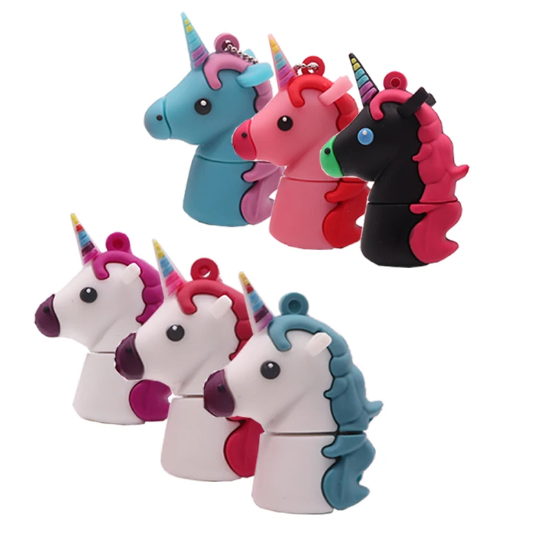 

USB 2.0 cartoon unicorn pen drive 4GB 8GB 16GB 32GB 64GB 128GB memory stick pendrive mini computer gift usb flash drive cle usb