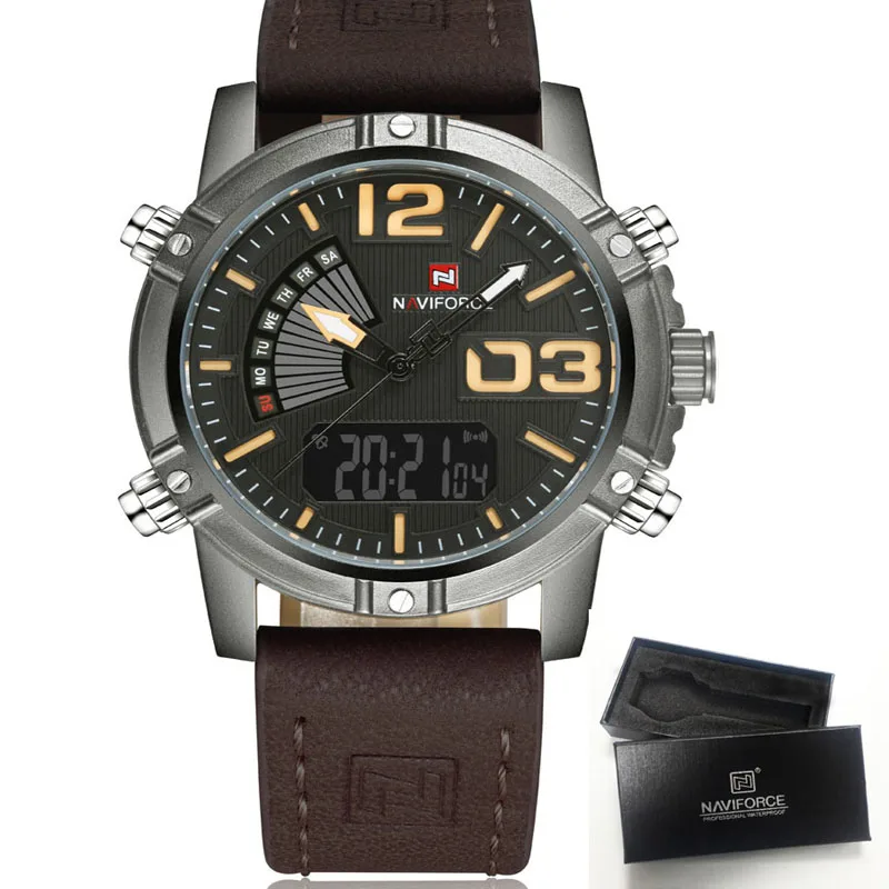 

NAVIFORCE New Man watch Luxury Quartz Led mens watches Analog Digital Brand Male Military Sport Wrist Fancy relogio masculino
