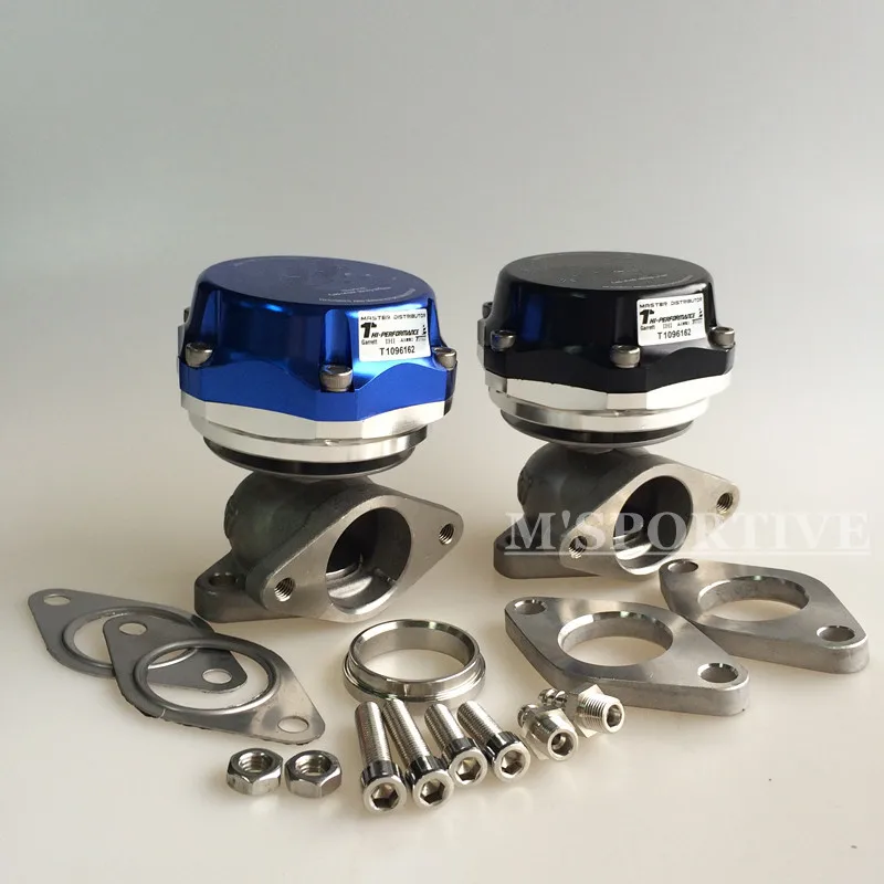 

38MM TURBO MANIFOLD BLUE BLACK EXTERNAL WASTEGATE+DUMP PIPE VALVE/RING+24 PSI SPRING