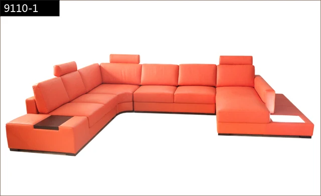 Free Shipping Modern Euro Design Sofa Large Size U Shaped Couches Free Shipping Modern Euro Design Sofa Large Size U Shaped Couches With Light Coffee Table