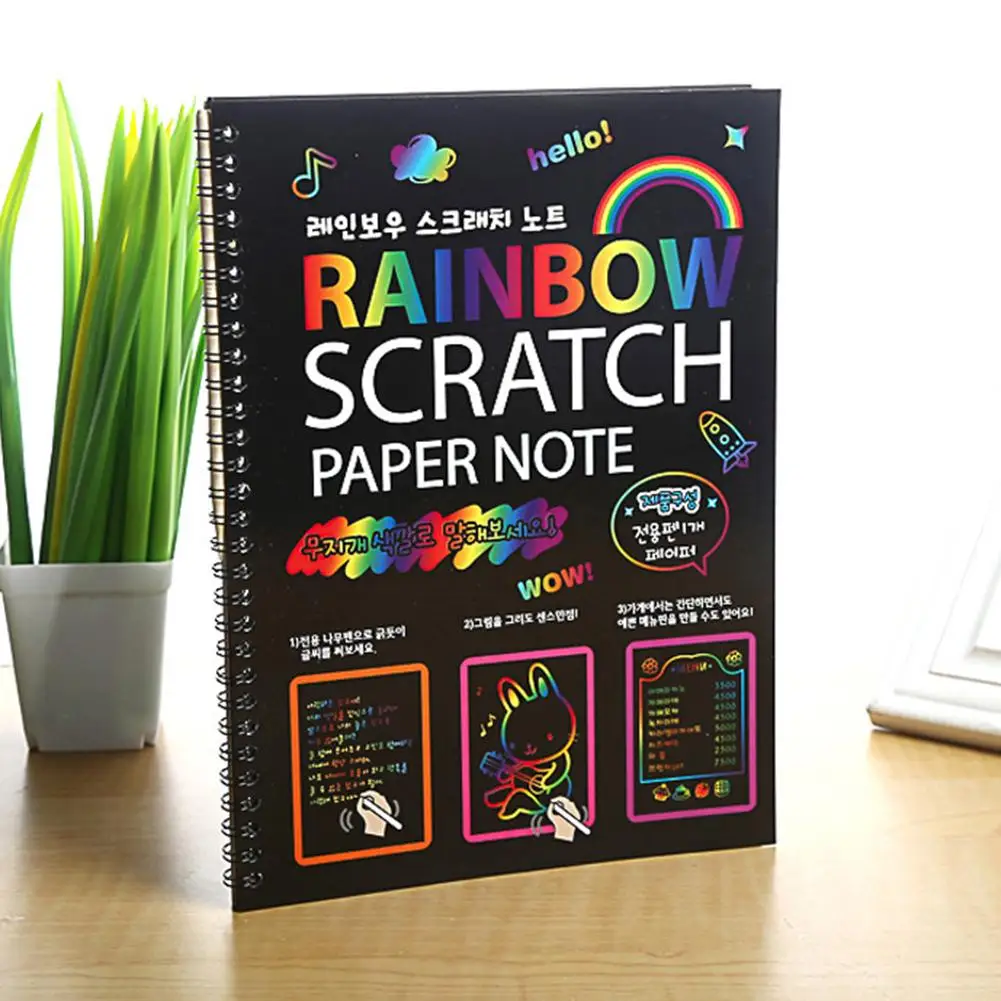 

Hot Sale Funny Scratch Doodling Colorful Painting Notebook DIY Toy Kids Educational Gift