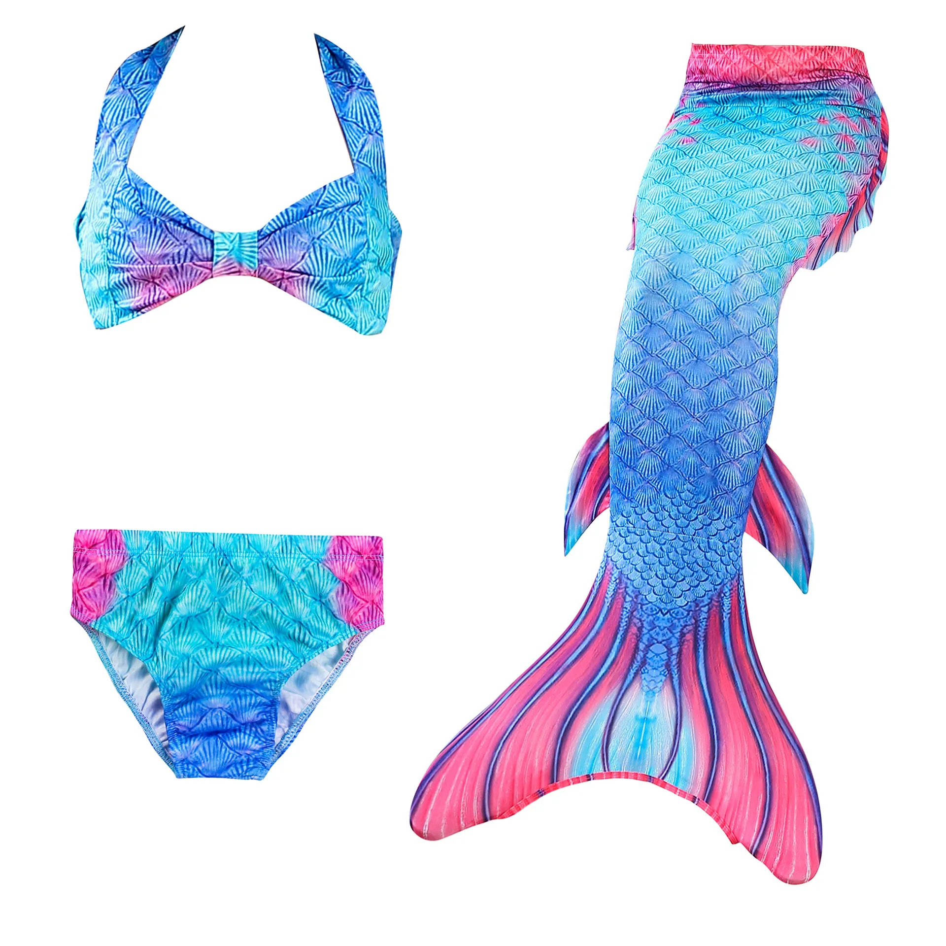 

Swimming Mermaid Tail for Girls Bikini Set Kids Children little Mermaid Tail Swimmable Swimsuit Ariel Costume Cosplay swimsuit