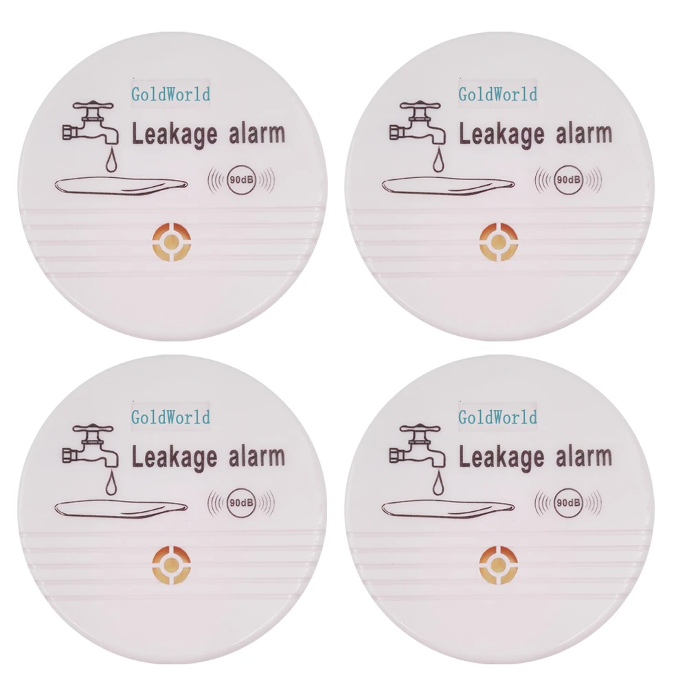 

4pcs Water Overflow Leakage Sensor Detector 90dB Voice Work Alone Water Level Home Security Alarm System