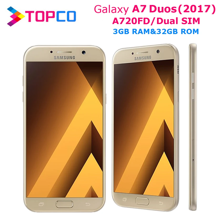 Samsung Galaxy A7 Duos() A720FD мобильный телефон Exynos Octa core Dual SIM 3 Гб ram 32 Гб rom 5," 16 МП и 16 Мп NFC