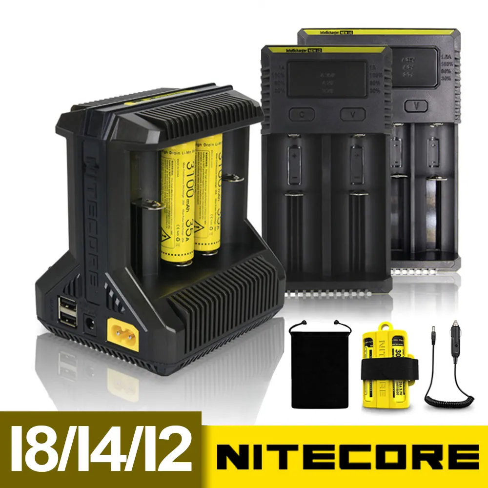 Nitecore i8 Новое i4 i2 интеллектуальное зарядное устройство 8 слотов всего 4A выход Смарт зарядное устройство для Li-Ion 18650 16340 10440 AA AAA 14500 26650