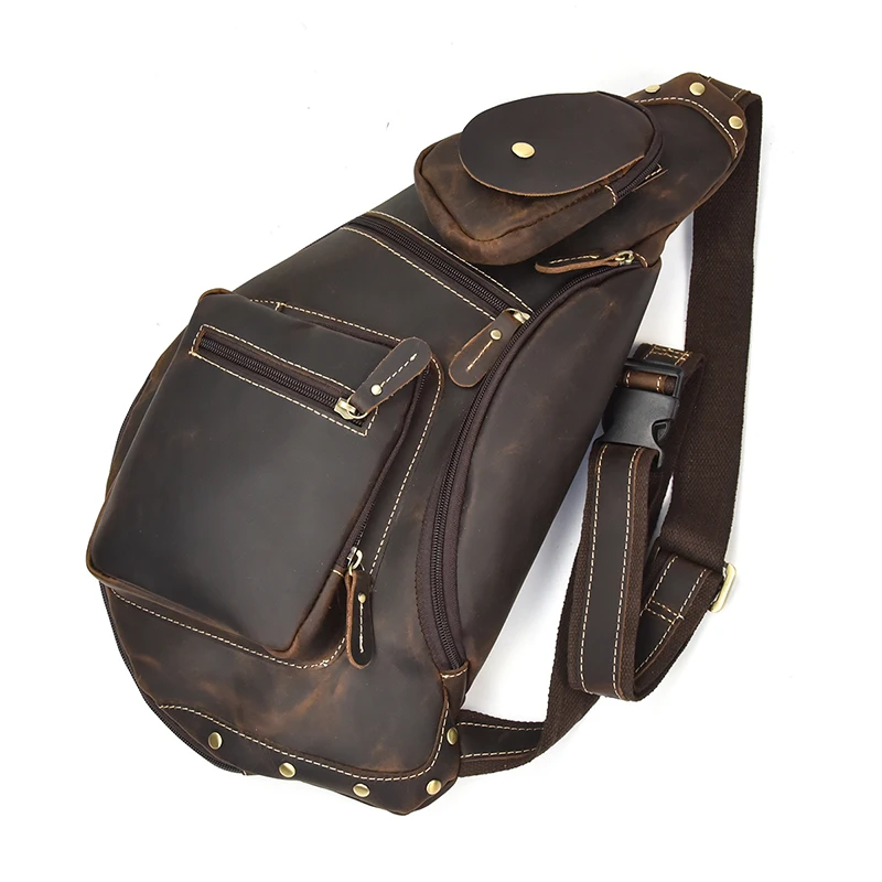 Мужская сумка MAHEU из натуральной кожи на одно плечо, Мужская нагрудная сумка s для iPad, Мужская нагрудная сумка из коровьей кожи, Повседневная брендовая сумка, популярный дизайн