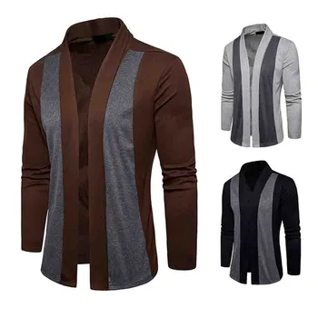 

Nice New Men Spring Casual Patchwork Cardigan Knit Knitwear Coat Jacket Stylish Casual Thin Coats #1727