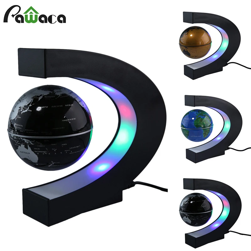  Electronic Magnetic Levitation Floating Globe World Map with LED Light Christmas Birthday Gift Home