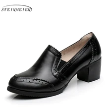 Женская обувь из натуральной кожи; американский размер 9; дизайнерские винтажные туфли на высоком каблуке с круглым носком ручной работы; цвет серый, черный; туфли-лодочки с мехом