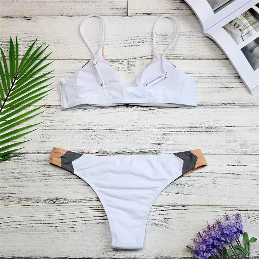 2019Women V-neck Halter bikini set women swimsuit push up swimwear sexy women Brazilian swimsuit summer Surfing at sea 40M24 (11)