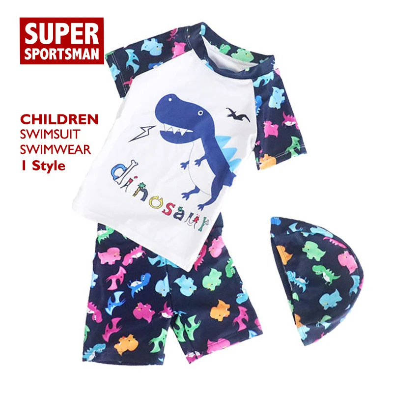 

Summer Swimsuit Children Cartoon Dinosaur Rashguard Water Sport Swimwear Kids Boy Bathing Swimming Suit Baby Beach Wear Swim Set