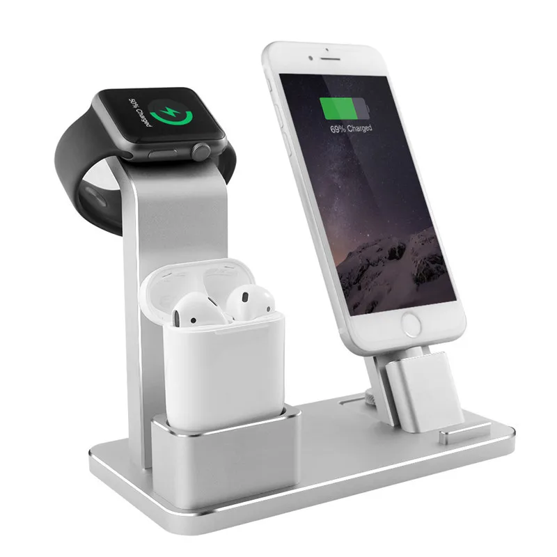 

Top Selling Stand for Apple Watch 4 in 1 AirPods Accessories Charging Dock Phone Holder for Series 2/1/iPhone X/XS/XS MaX/XR/7/8