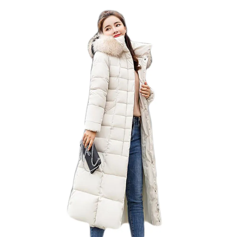 Coat Jacket long Fashion Winter Women Thick Down Parka female Slim Fur Collar Warm Cotton For Woman A050 | Женская одежда