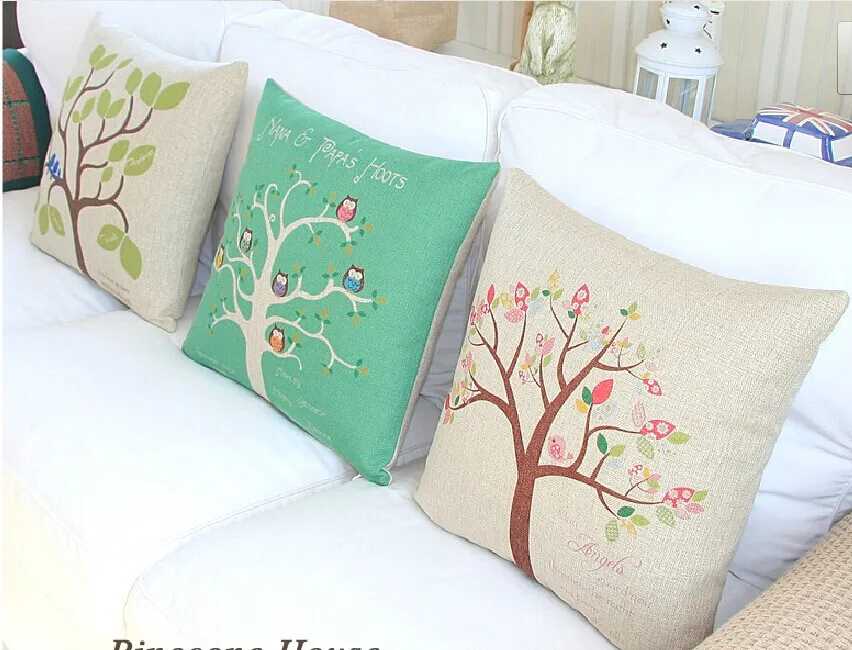 good price minimalist style fresh green leaves cushion ,cotton pillow