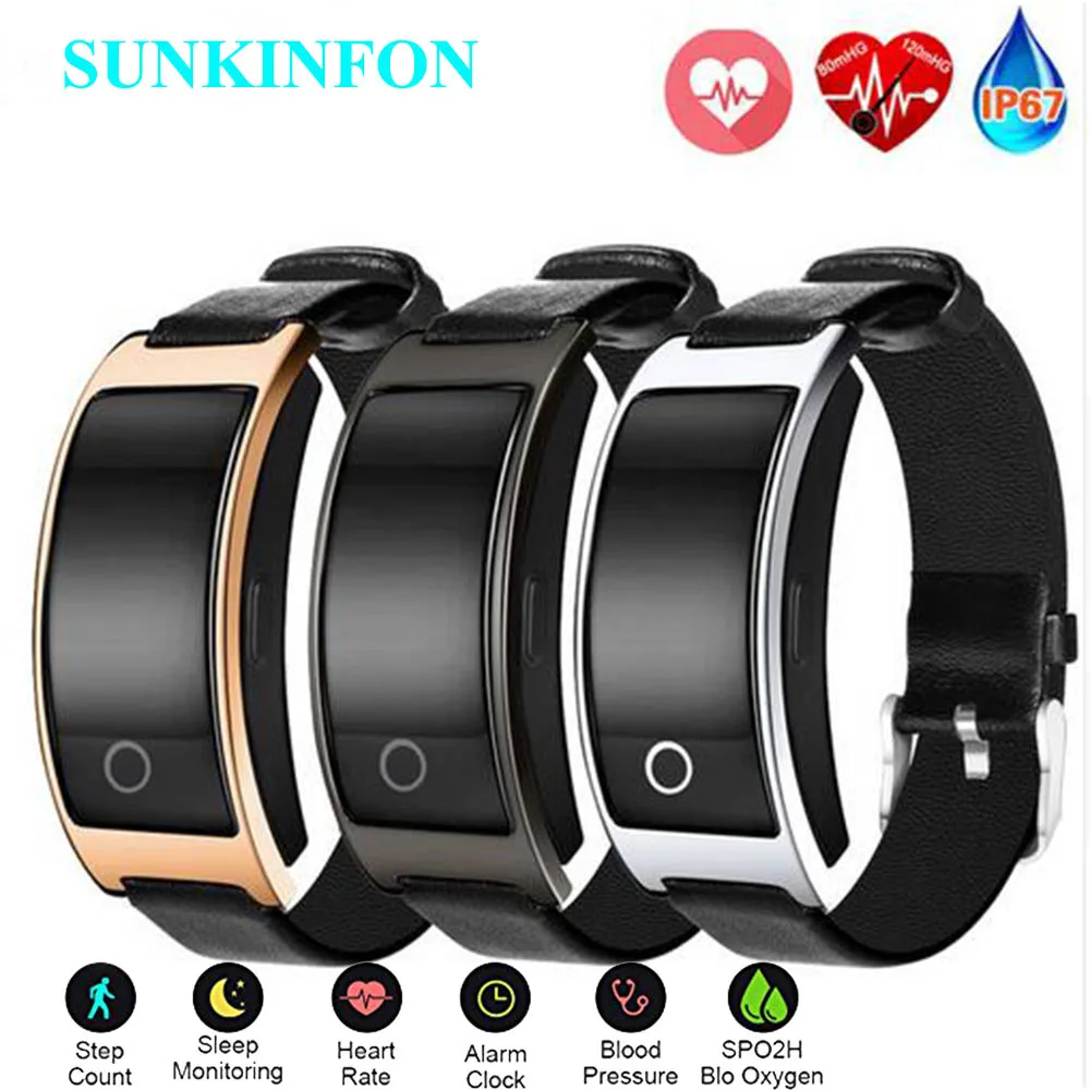 For iPhone 8 Plus X Smart Wristband Blood Pressure Heart Rate Monitor