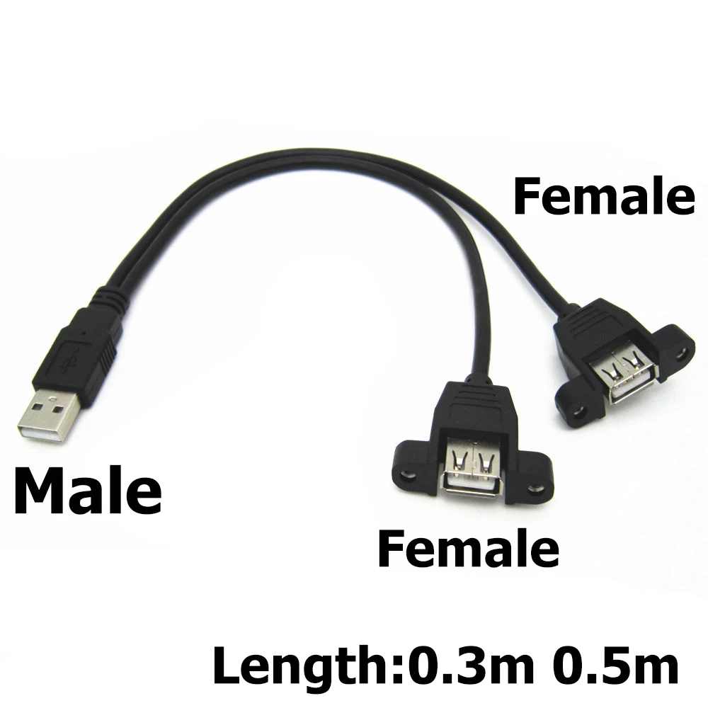 Удлинительный Кабель USB 2 0 со штекером на гнезда с винтовым панельным креплением