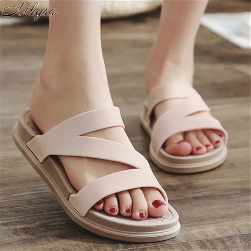 

Mhysa 2019 new summer sandals and slippers casual wild cool women's slippers fashion comfortable non-slip flat slippers Z68