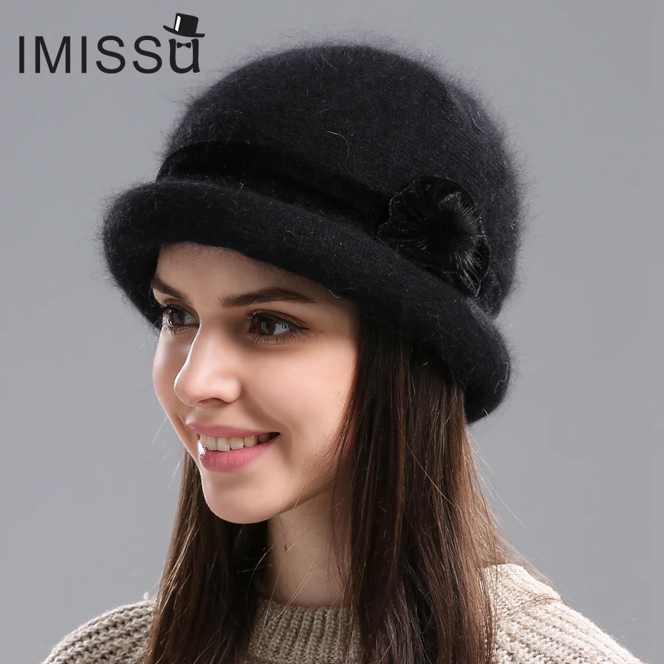 IMISSU Осень Зима Fedora Кролика Hat для Женщин Мода Повседневная Cap Твердые Цвета Gorros