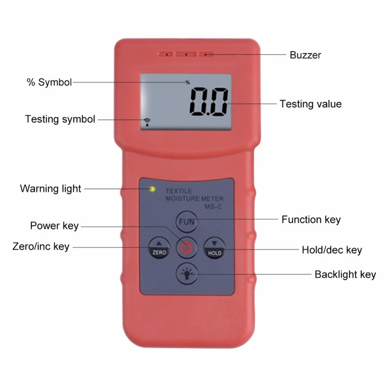 Ms-C Textile Moisture Meter Measuring For Textile Materials,Clothes,Cotton,Yarm,Wool Moisture Meter Tester Ra